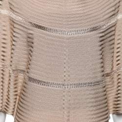 Pre Owned Valentino Beige Rib Knit Kaftan Top XL
