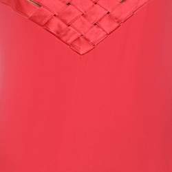 Pre Owned فستان ماكسي فالنتينو كريب حرير وردي بلا أكمام مقاس كبير -* لارج