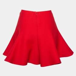 Pre Owned Valentino Red Wool Short Skirt M