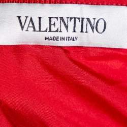 Pre Owned Valentino Red Wool Short Skirt M