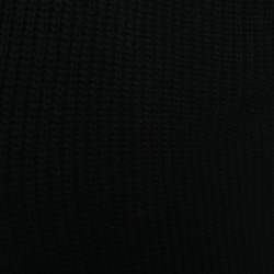 Pre Owned Valentino Black Chunky Knit VLTN Intarsia Cardigan M
