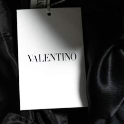 Pre Owned Valentino Black Silk Pleated Bow Embellished Mini Skirt L