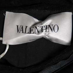 Pre Owned Valentino Black Mesh Beaded Embellished Tulle Maxi Dress M