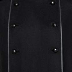 Pre Owned Valentino Black Wool Button Front Cape Coat M