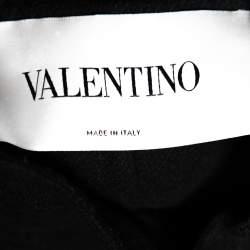 Pre Owned Valentino Black Wool Button Front Cape Coat M