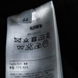 Pre Owned Valentino Black Wool Button Front Cape Coat M