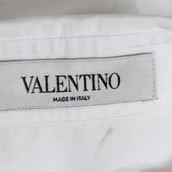 Pre Owned Valentino White Cotton Button Front Long Sleeve Shirt S