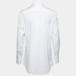 Pre Owned Valentino White Cotton Button Front Long Sleeve Shirt S