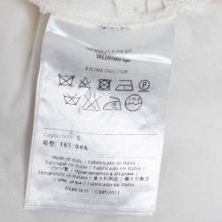 Pre Owned Valentino Off White Cotton & Lace Paneled Short Sleeve T-Shirt S