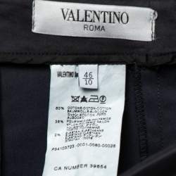 Pre Owned Valentino Grey Cotton Pencil Skirt L