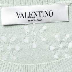 مملوكة مسبقًا فستان فالنتينو تريكو بيونتيل أخضر مينت بأكمام قصيرة مقاس متوسط - ميديوم