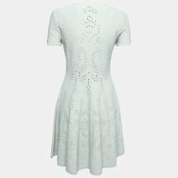 مملوكة مسبقًا فستان فالنتينو تريكو بيونتيل أخضر مينت بأكمام قصيرة مقاس متوسط - ميديوم