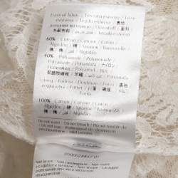 Pre Owned Valentino White Lace Tiered Midi Skirt S