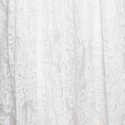 Pre Owned Valentino White Lace Tiered Midi Skirt S