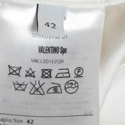 Valentino White Denim Bead Embroidered Button Front Jacket M