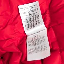Valentino Red Printed Satin Zip Front Oversized Jacket S