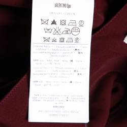 Pre Owned Valentino Maroon Silk Crepe Bow Detail Maxi Dress M