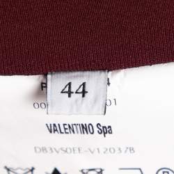 Pre Owned Valentino Maroon Silk Crepe Bow Detail Maxi Dress M