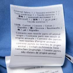 Pre Owned Valentino Blue Cotton Button Front Short Sleeve Blouse L