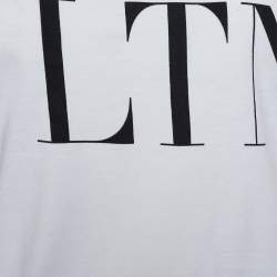 Pre Owned Valentino White Jersey VLTN Star Print T-Shirt M