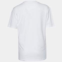 Pre Owned Valentino White Jersey VLTN Star Print T-Shirt M