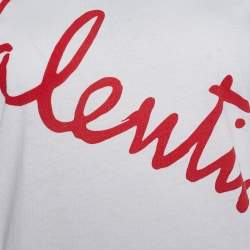 Pre Owned Valentino x Zandra Rhodes White Jersey Lipstick Print T-Shirt M