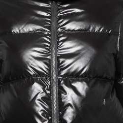 Pre Owned Valentino Black Synthetic Duvet Couture Padded Hooded Jacket L