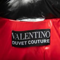 Pre Owned Valentino Black Synthetic Duvet Couture Padded Hooded Jacket L