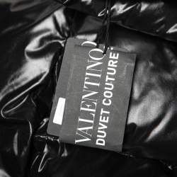 Pre Owned Valentino Black Synthetic Duvet Couture Padded Hooded Jacket L