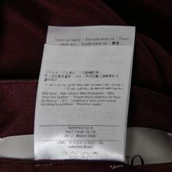 Pre Owned Valentino Burgundy & Pink Paneled Silk Crepe Short Sleeve Maxi Dress S