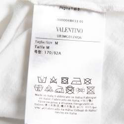 Pre Owned Valentino White VLOGO Printed Cotton Crew Neck T-Shirt M