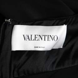 Pre Owned Valentino Black Crepe Cut-Out Back Bow Detail Maxi Dress M