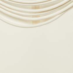 Pre Owned Valentino Cream Silk Layered Neckline Cape Blouse L