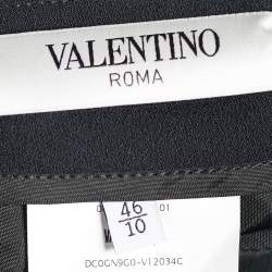 Pre Owned Valentino Black Wool Blend A-Line Skirt L