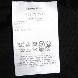 Pre Owned Valentino Black Cotton Embroidered Crew Neck T-Shirt L