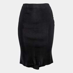 Pre Owned Valentino Black Knit Pencil Skirt S