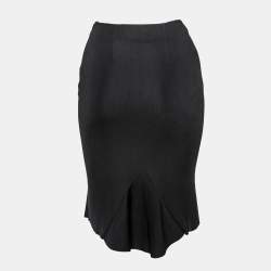 Pre Owned Valentino Black Knit Pencil Skirt S