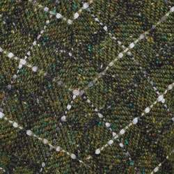 Valentino Green Tweed Fur Collar Button Front Coat M