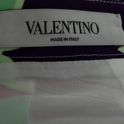 Pre Owned Valentino Multicolor Floral Print Silk Long Skirt M