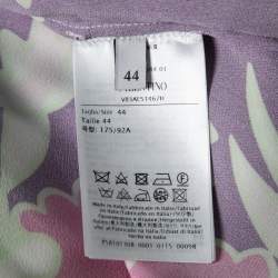 Pre Owned Valentino Multicolor Floral Print Silk V-Neck Top M