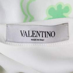 Pre Owned Valentino Multicolor Floral Print Silk V-Neck Top M