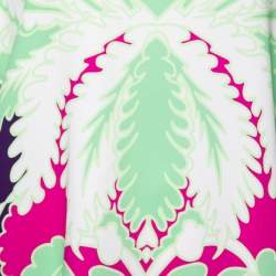 Pre Owned Valentino Multicolor Floral Print Silk V-Neck Top M