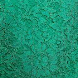 Pre Owned Valentino Green Floral Lace Knee-Length Dress M