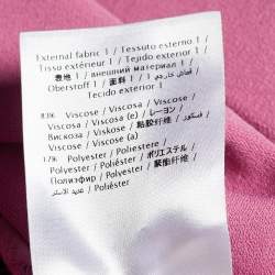Pre Owned Valentino Pink Knit & Floral Lace Peplum Top M