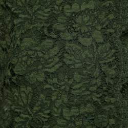 Pre Owned Valentino Dark Green Floral Lace Coat & Skirt Set M