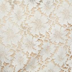 Pre Owned Valentino White Floral Lace Ruched Sleeveless Dress L