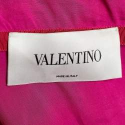 Pre Owned Valentino Pink Printed Silk Chiffon Maxi Dress M