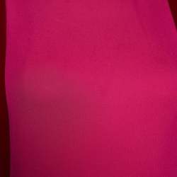 Pre Owned Valentino Color Block Silk Mock Neck Pleated Maxi Dress M