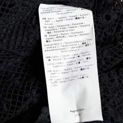 Pre Owned Valentino Black Crochet Lace & Knit Short Sleeve Top XL