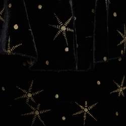Pre Owned Valentino Black Glitter Star Print Velvet Ruffled Midi Dress M